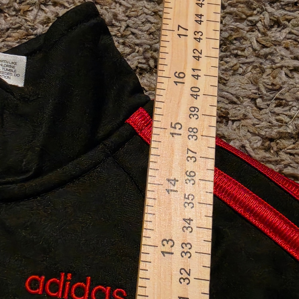 Adidas Kids Track Jacket Black Red 3-Stripe Full Zip Mock Neck 3T Toddler - Picture 7 of 8